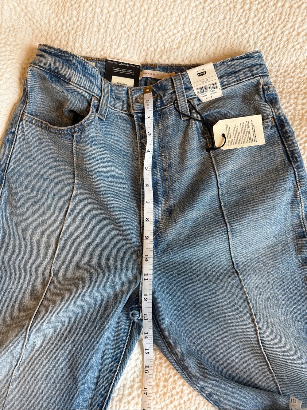 Levi’s High-Rise Ribcage Bell Bottom Jeans - Light Blue 28 - Picture 7 of 10